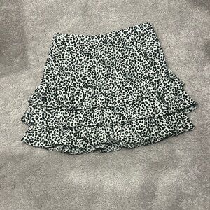 Forever 21 Black and White Tiered Mini Skirt
